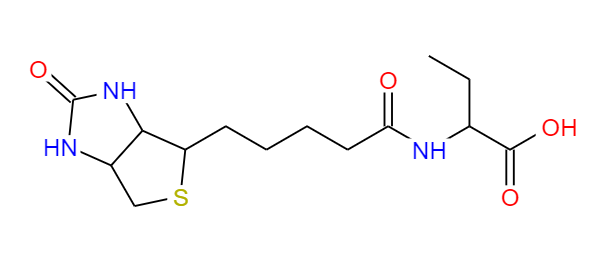 Butanoic acid, 2-[[5-(hexahydro-2-oxo-1H-thieno[3,4-d]imidazol-4-yl)-1-oxopentyl]amino]-
